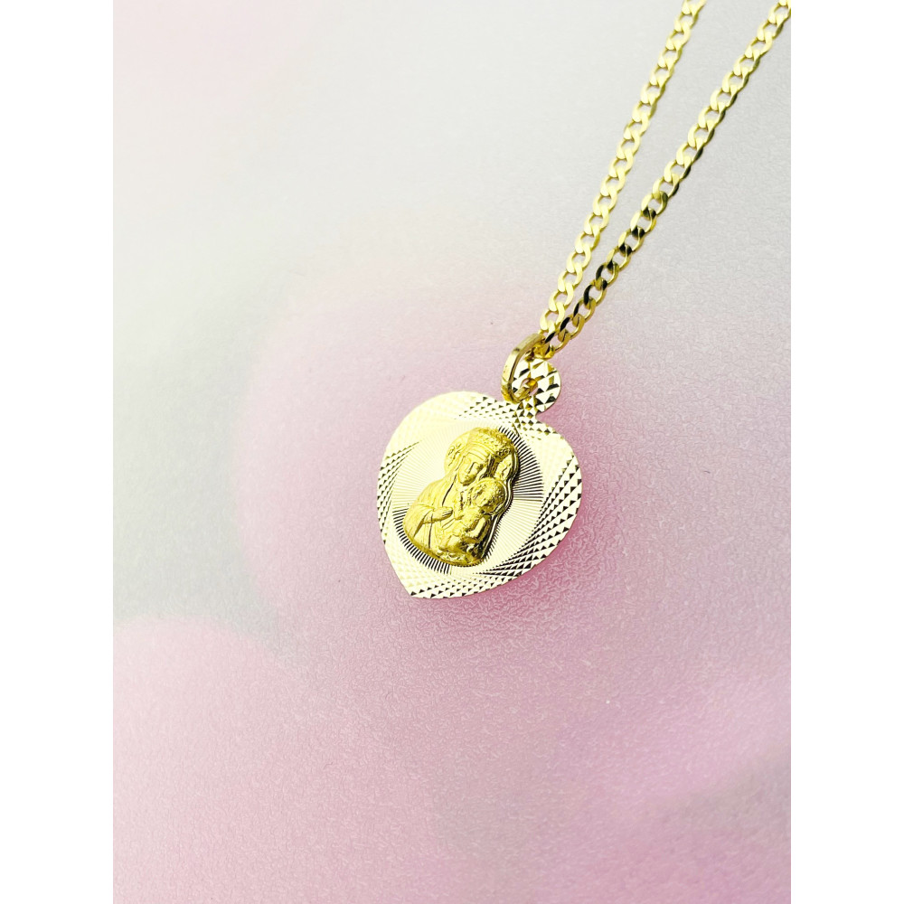 Herz Anhänger Madonna Maria Goldanhänger Erstkommunion 585er 14KT