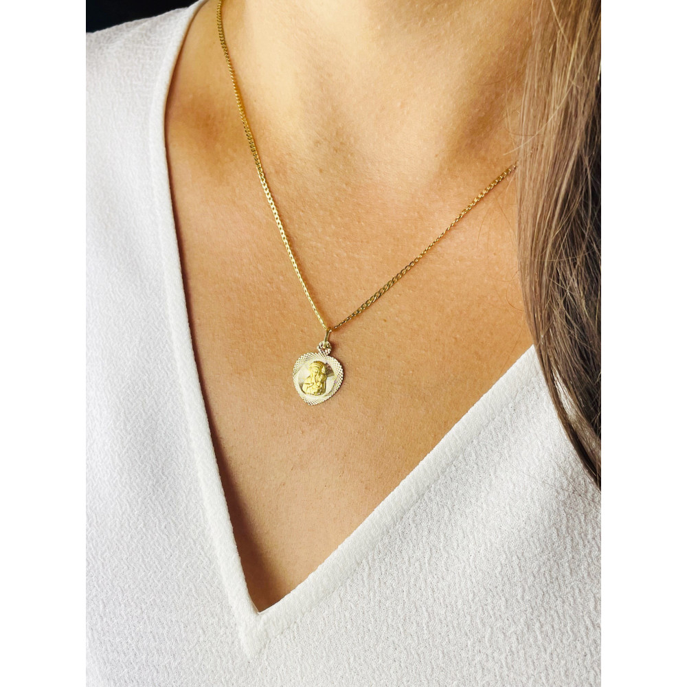 Herz Anhänger Madonna Maria Goldanhänger Erstkommunion 585er 14KT