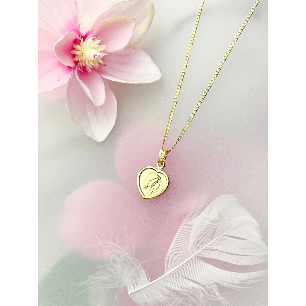 Herz Anhänger Madonna Maria Goldanhänger Erstkommunion 585er 14KT