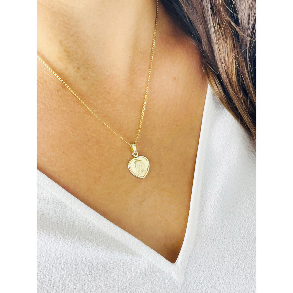 Herz Anhänger Madonna Maria Goldanhänger Erstkommunion 585er 14KT