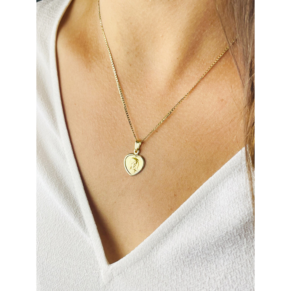 Herz Anhänger Madonna Maria Goldanhänger Erstkommunion 585er 14KT