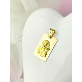 Złoty Medalik Zawieszka Matka Boska Częstochowska Chrzest Komunia