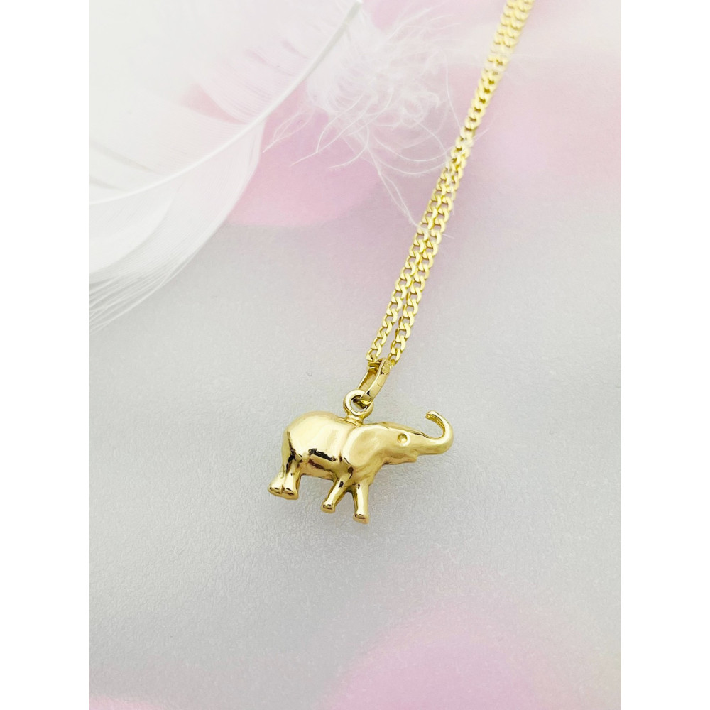 Elefant Anhänger Kettenanhänger Gelbgold Goldanhänger 585er 14KT