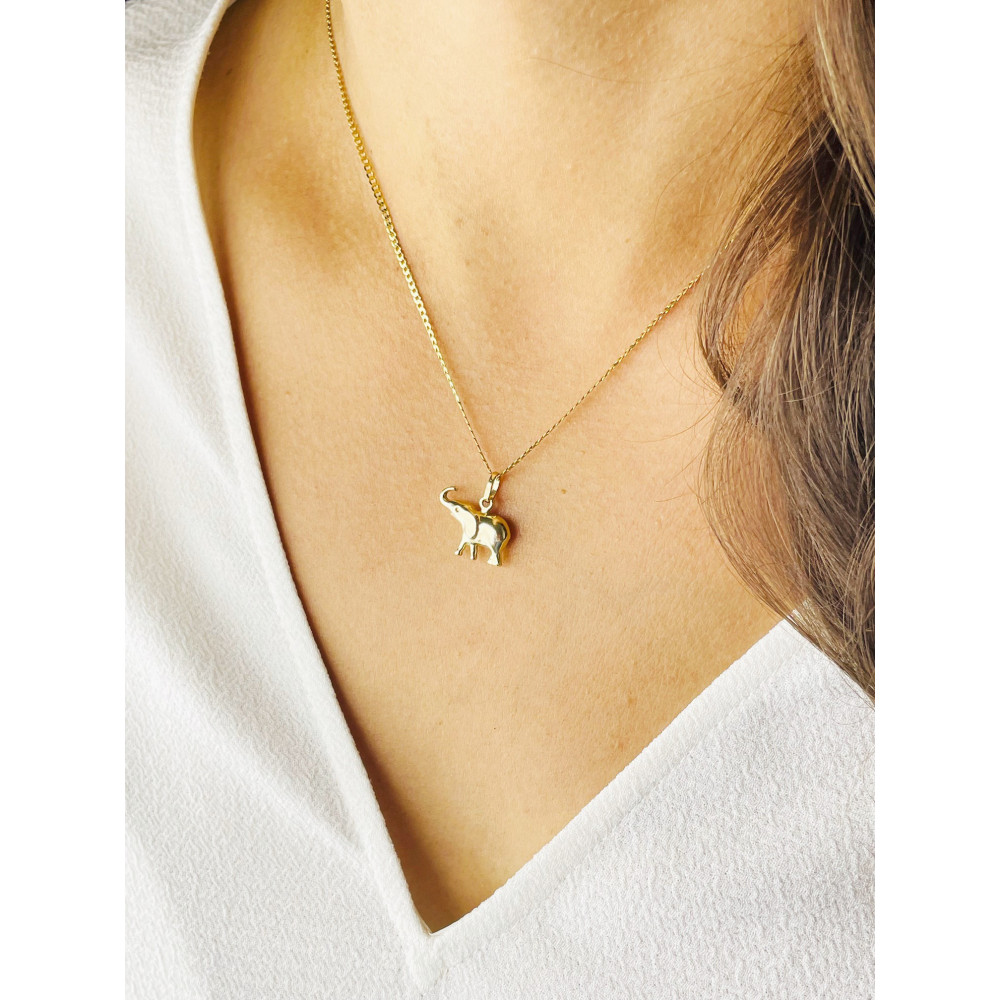 Elefant Anhänger Kettenanhänger Gelbgold Goldanhänger 585er 14KT