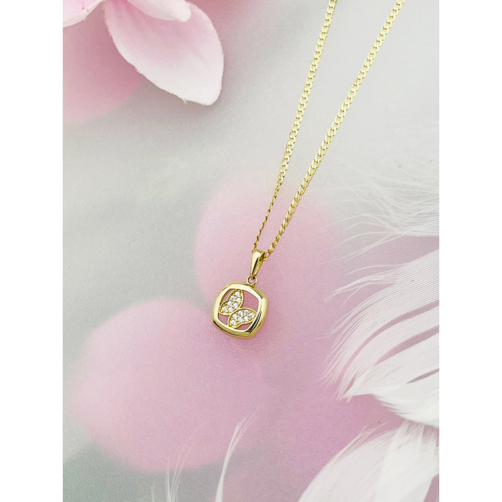 Anhänger mit Zirkonia Gelbgold Goldanhänger  Schmetterling 585er 14KT