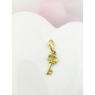 Złoty wisiorek zawieszka charms kluczyk figurka