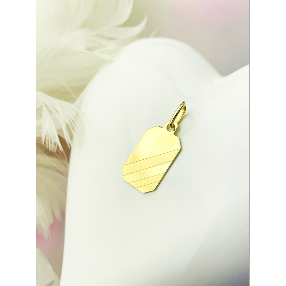 Anhänger Gravurplatte Gravur Platte Kettenanhänger Gelbgold Goldanhänger 585er 14KT