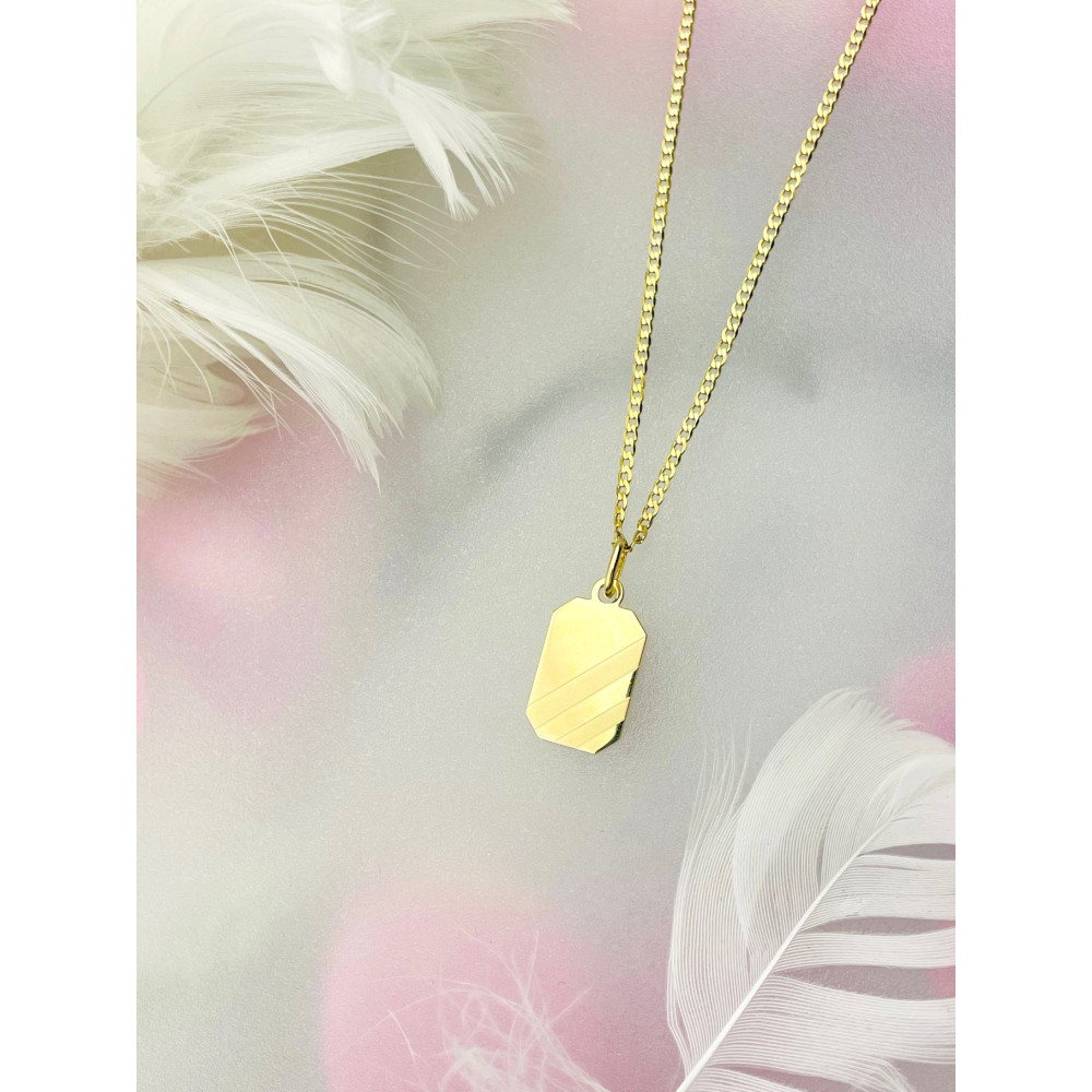 Anhänger Gravurplatte Gravur Platte Kettenanhänger Gelbgold Goldanhänger 585er 14KT