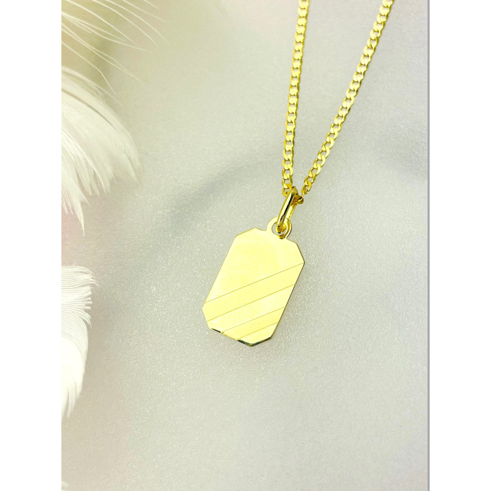 Anhänger Gravurplatte Gravur Platte Kettenanhänger Gelbgold Goldanhänger 585er 14KT