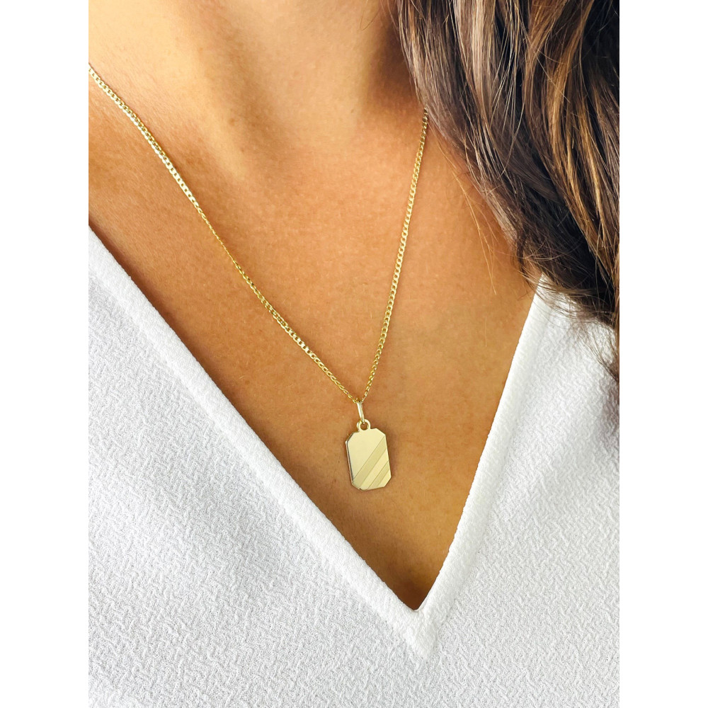 Anhänger Gravurplatte Gravur Platte Kettenanhänger Gelbgold Goldanhänger 585er 14KT