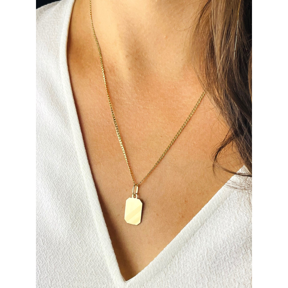 Anhänger Gravurplatte Gravur Platte Kettenanhänger Gelbgold Goldanhänger 585er 14KT