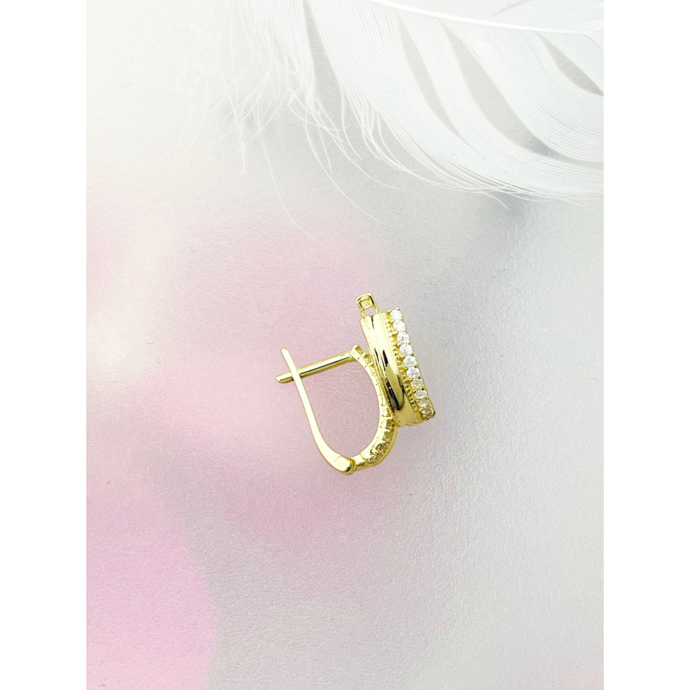 Ohrringe mit Zirkonia Ohrhänger Ohrstecker Ohrschmuck Gelbgold Paar 585er 14KT