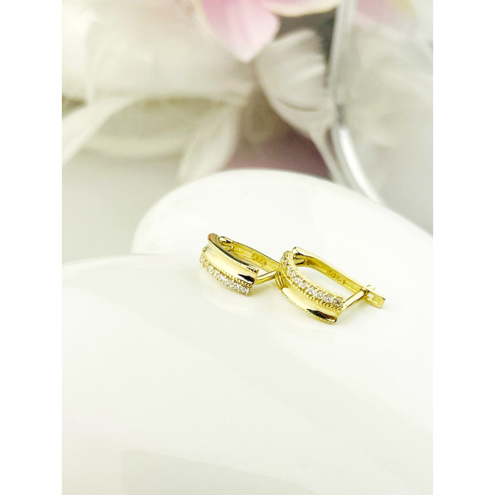 Ohrringe mit Zirkonia Ohrhänger Ohrstecker Ohrschmuck Gelbgold Paar 585er 14KT