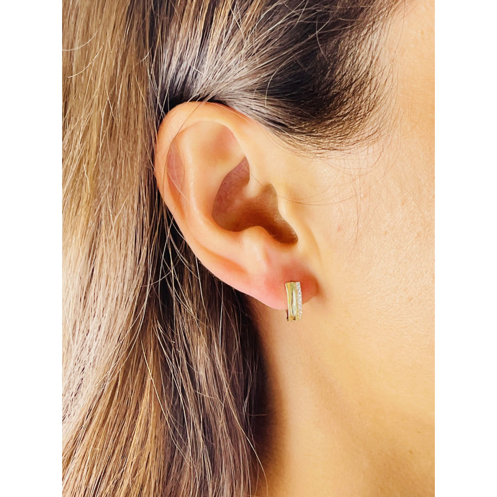 Ohrringe mit Zirkonia Ohrhänger Ohrstecker Ohrschmuck Gelbgold Paar 585er 14KT