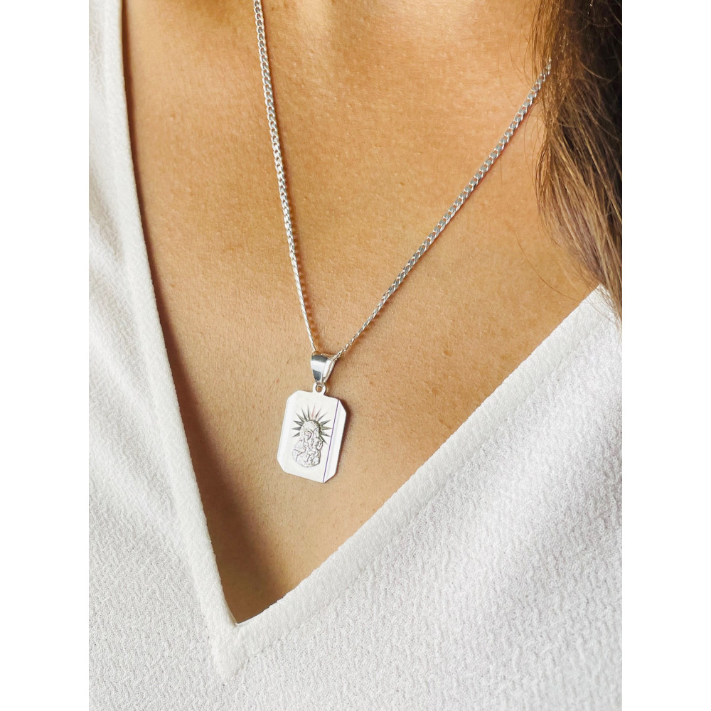 Srebrny Medalik Matka Boska Częstochowska