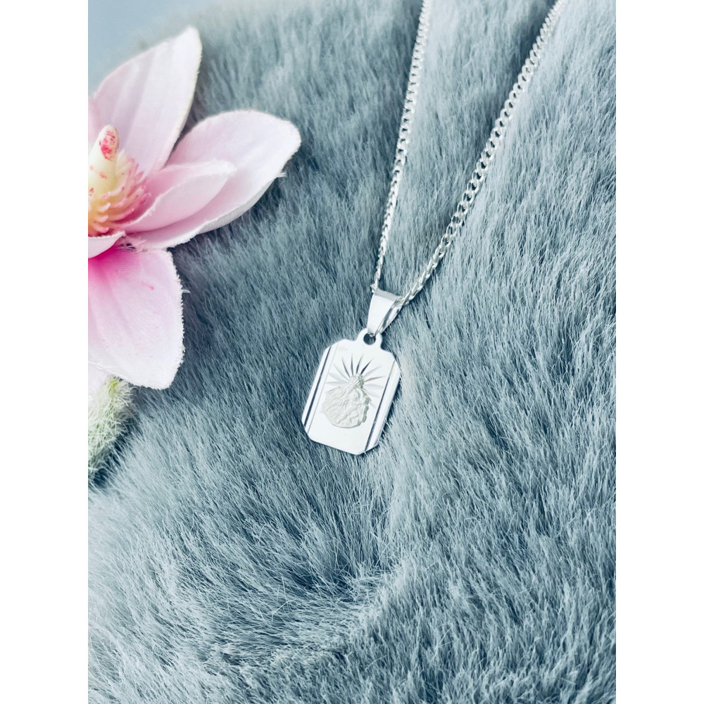 Silber Anhänger Madonna Maria mit Jesuskind Erstkommunion 925er