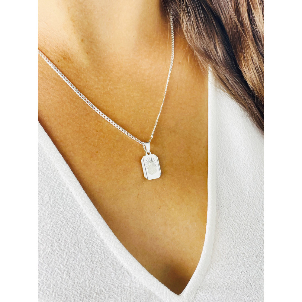 Srebrny Medalik dwustronny szkaplerz Matka Boska Ostrobramska Pan Jezus