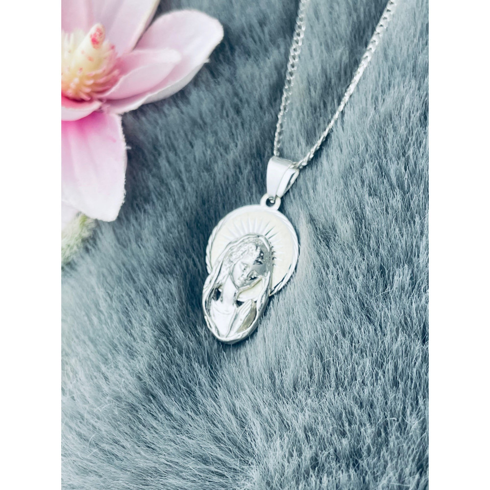 Silber Anhänger Madonna Maria Erstkommunion 925er