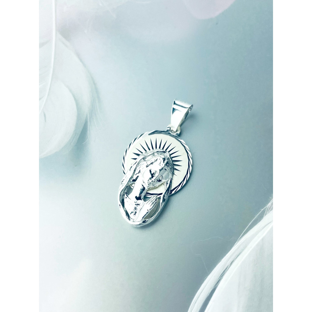 Silber Anhänger Madonna Maria Erstkommunion 925er