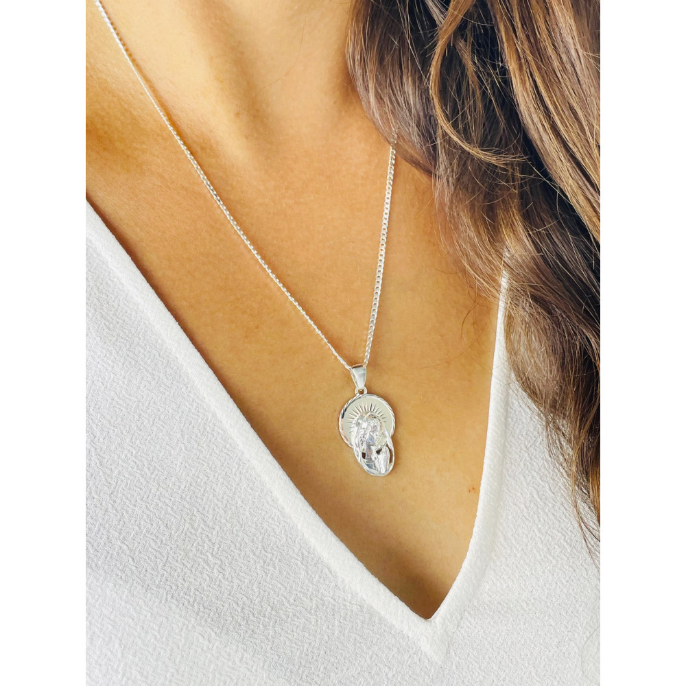 Silber Anhänger Madonna Maria Erstkommunion 925er