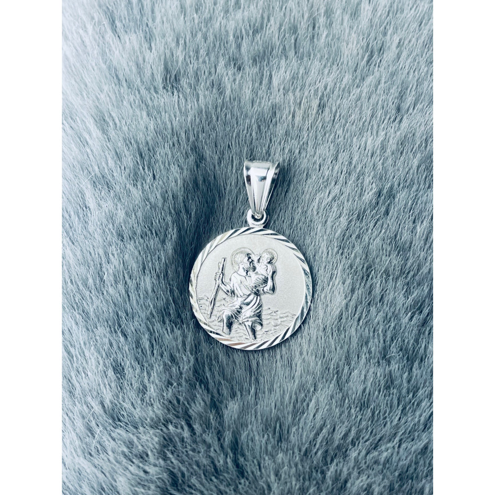 Silber Anhänger Heiliger Christophorus Erstkommunion 925er