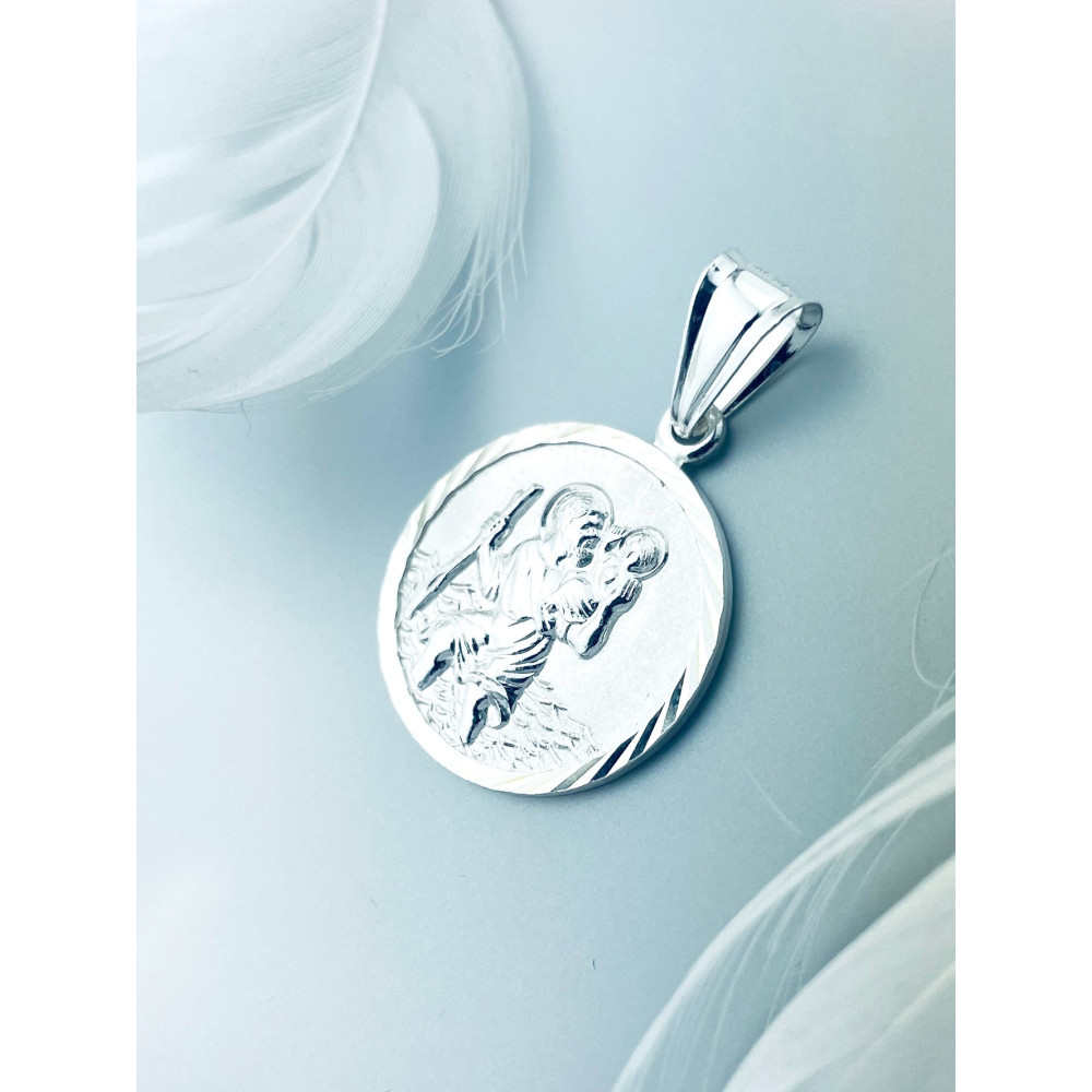 Srebrny Medalik Święty Krzysztof