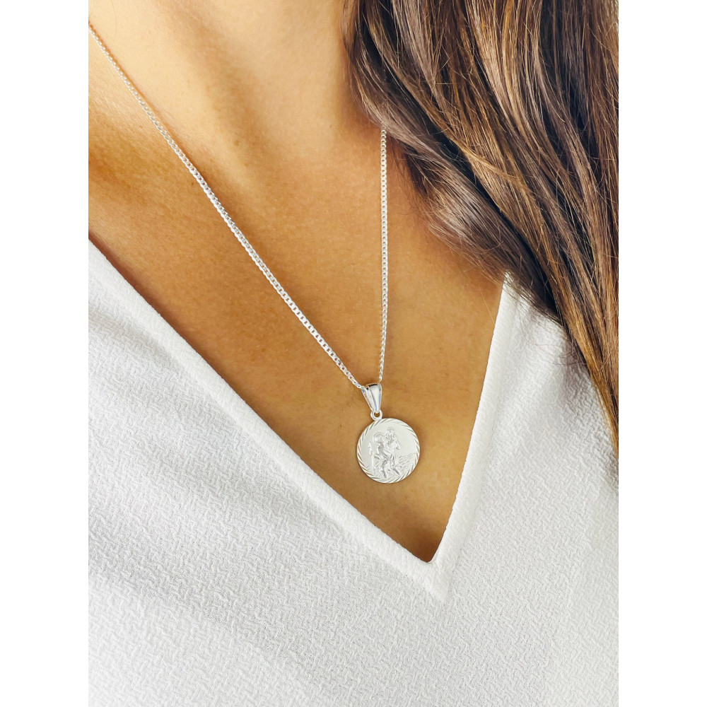 Silber Anhänger Heiliger Christophorus Erstkommunion 925er