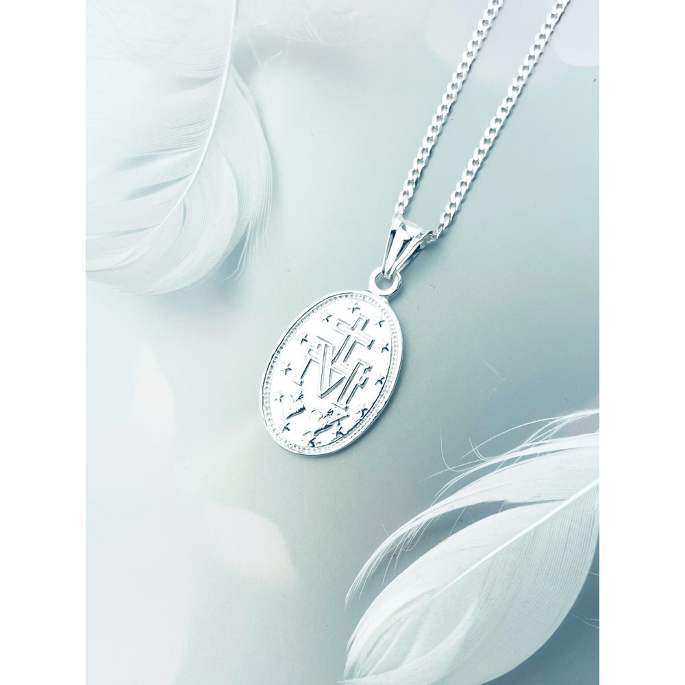 Silber Anhänger Madonna Maria Erstkommunion 925er