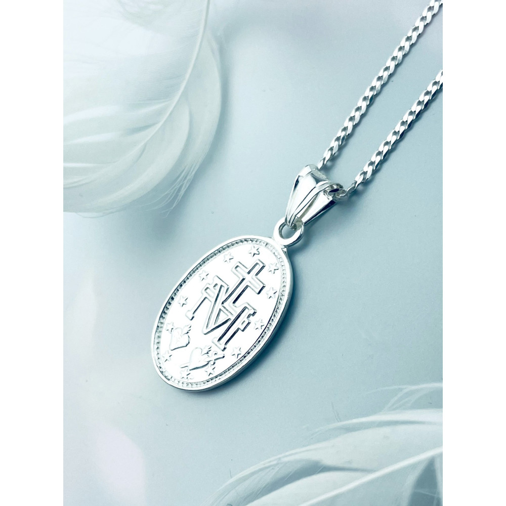 Silber Anhänger Madonna Maria Erstkommunion 925er