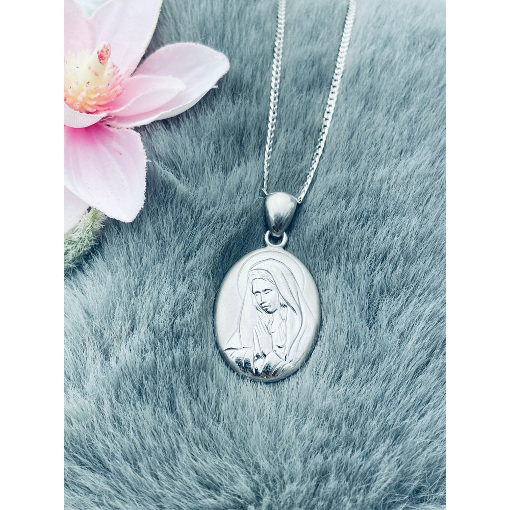 Silber Anhänger Madonna Maria Erstkommunion 925er