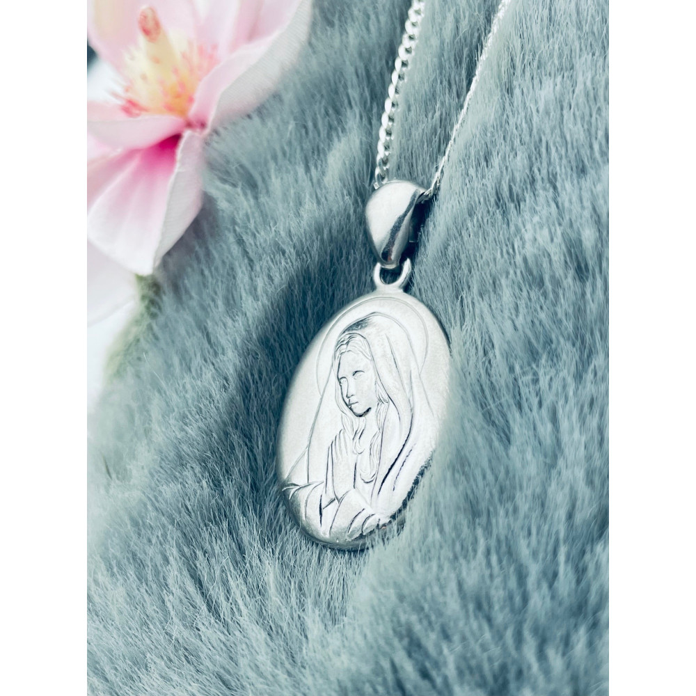 Silber Anhänger Madonna Maria Erstkommunion 925er