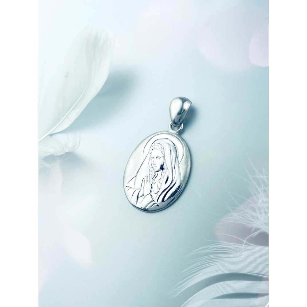 Silber Anhänger Madonna Maria Erstkommunion 925er