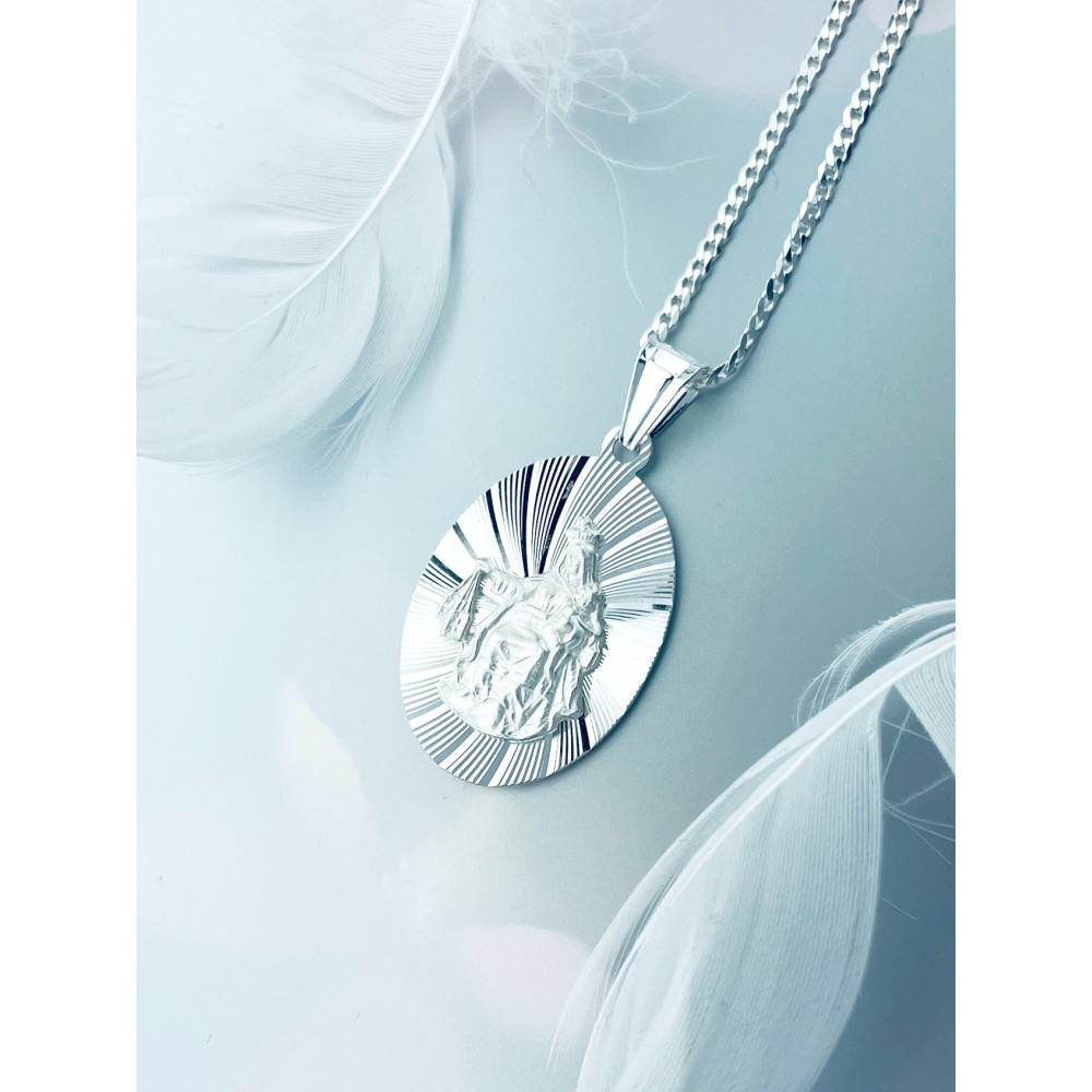 Silber Anhänger Madonna Maria mit Jesuskind Erstkommunion 925er