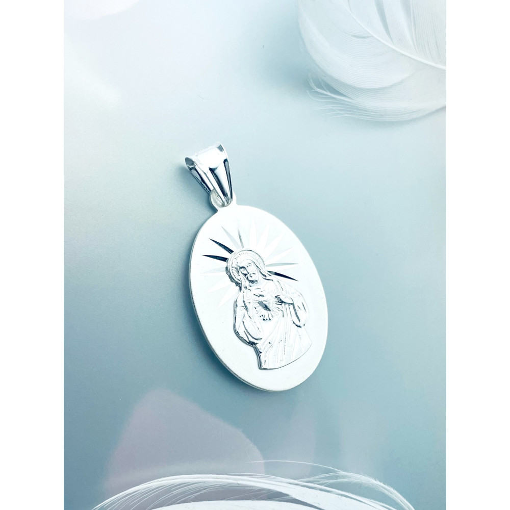 Silber Anhänger Madonna Maria mit Jesuskind Erstkommunion 925er