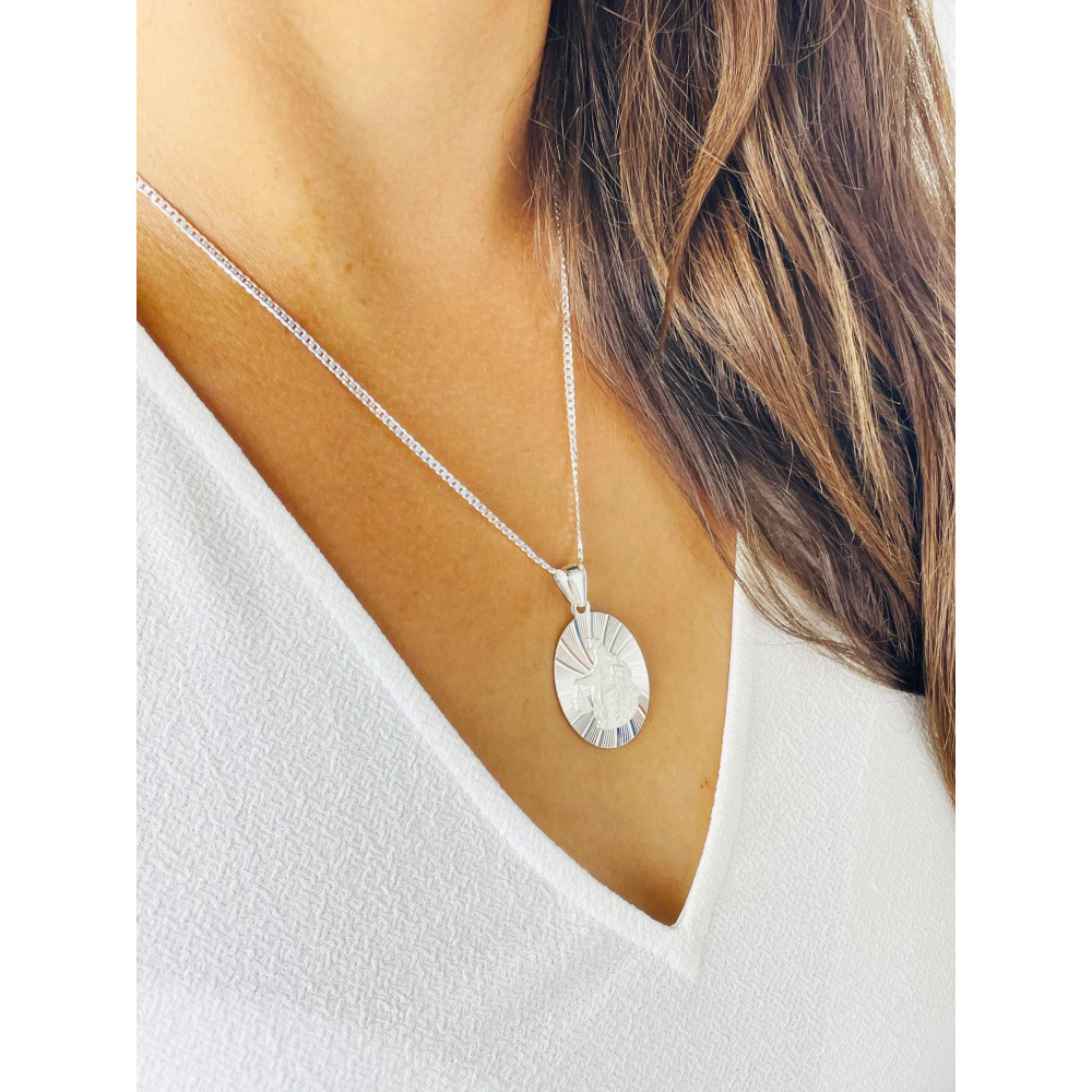 Silber Anhänger Madonna Maria mit Jesuskind Erstkommunion 925er