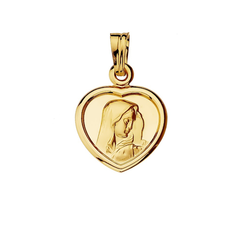 Herz Anhänger Madonna Maria Goldanhänger Erstkommunion 585er 14KT