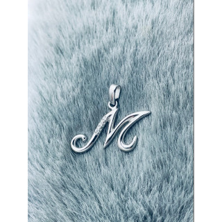 925 Silber Anhänger Buchstabe M Kettenanhänger mit Zirkonia