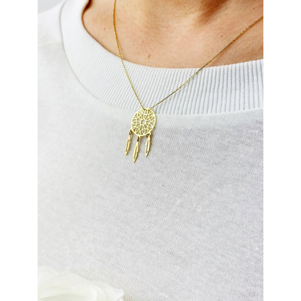 Złoty naszyjnik łapacz snów