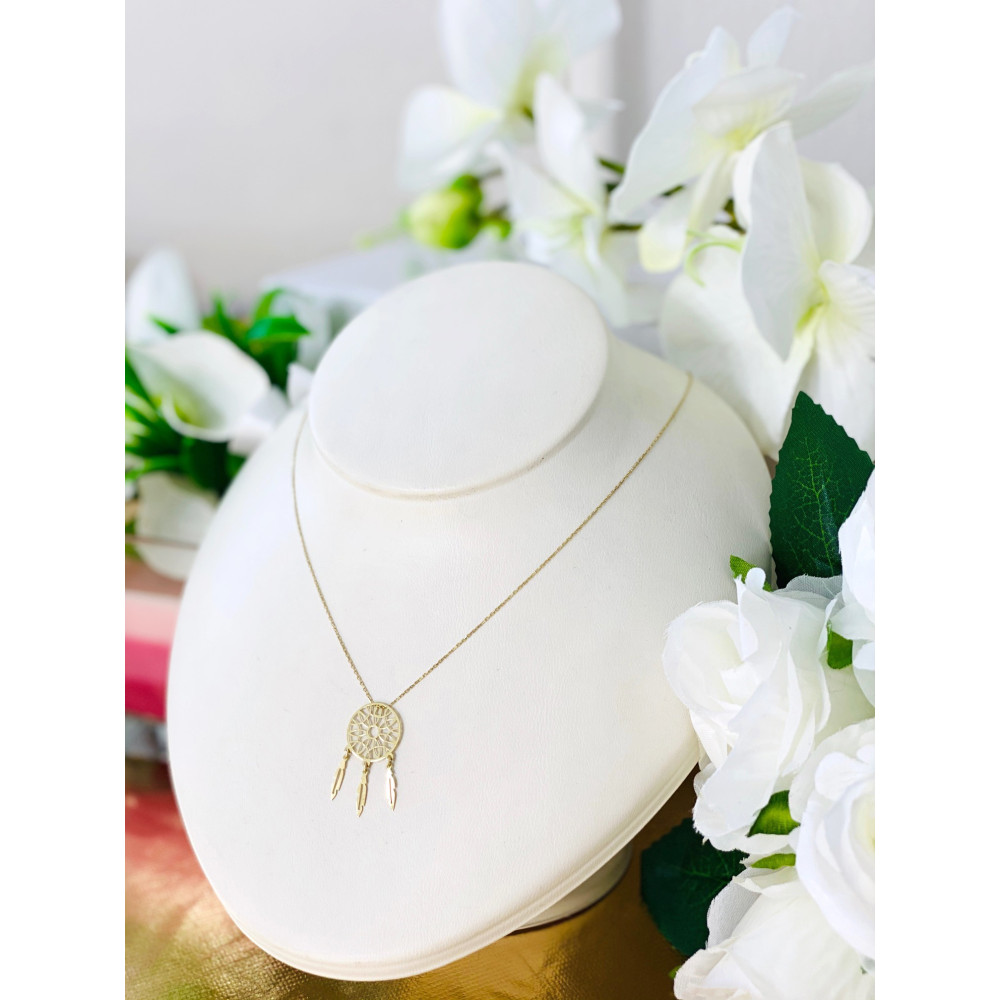 Złoty naszyjnik łapacz snów