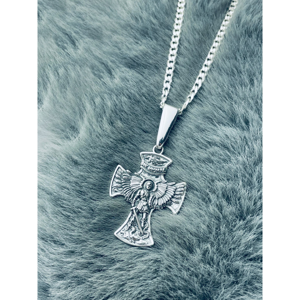 St. Michael Silber Anhänger Kreuz  Erstkommunion Taufe