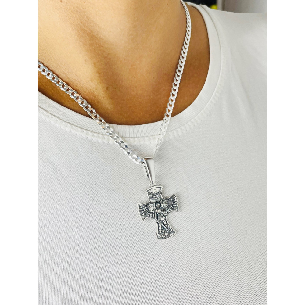 St. Michael Silber Anhänger Kreuz  Erstkommunion Taufe