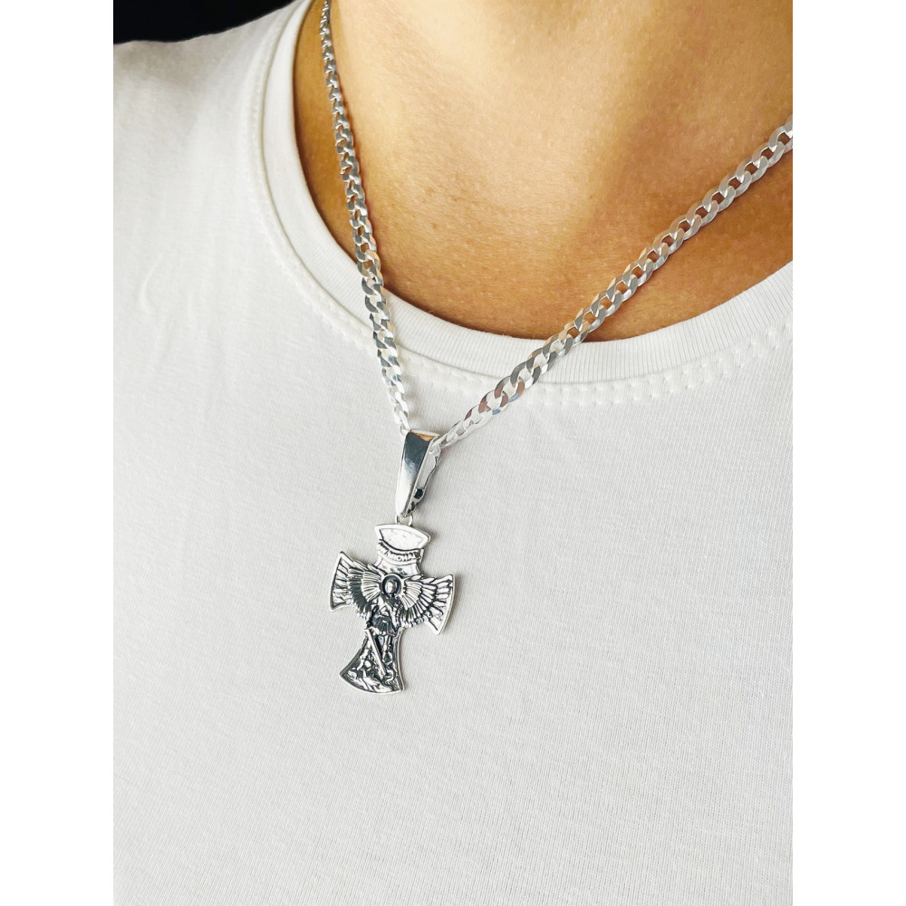 St. Michael Silber Anhänger Kreuz  Erstkommunion Taufe