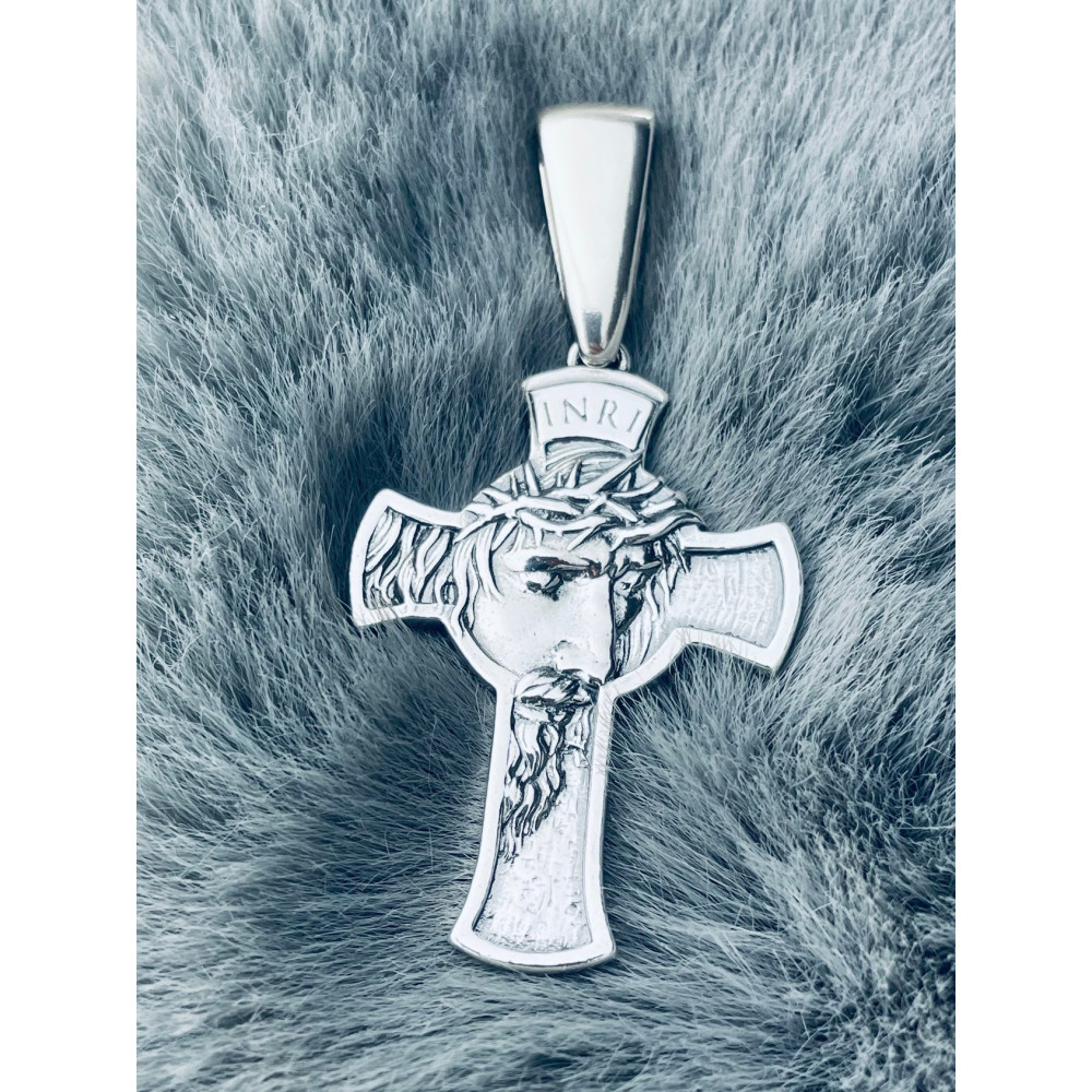 Silber Anhänger Kreuz mit Jesus Christus Erstkommunion Taufe