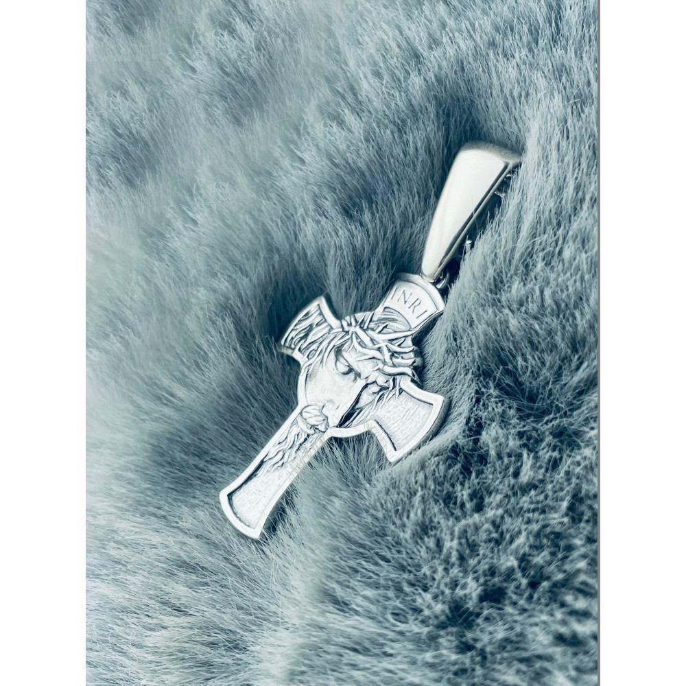 Silber Anhänger Kreuz mit Jesus Christus Erstkommunion Taufe