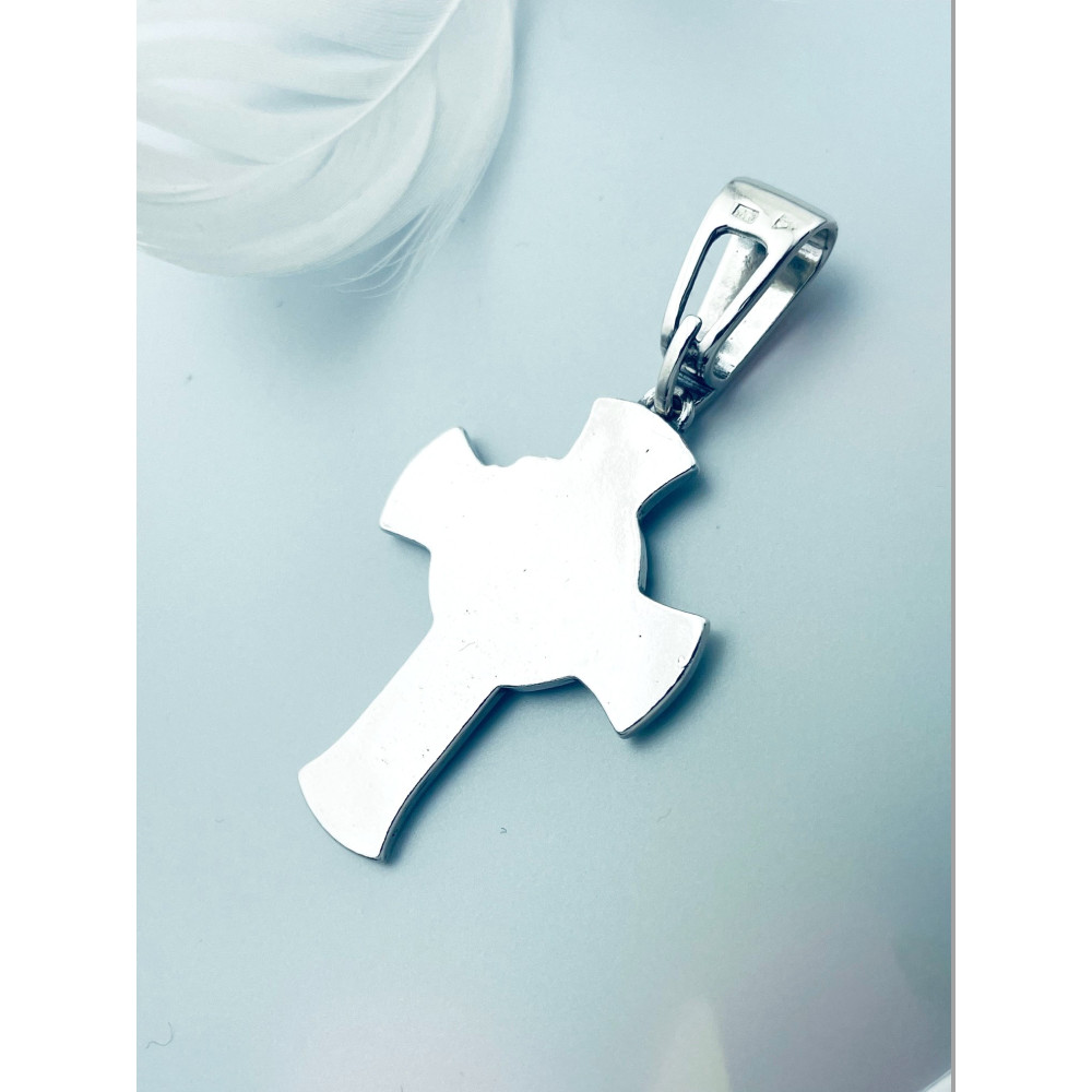 Silber Anhänger Kreuz mit Jesus Christus Erstkommunion Taufe