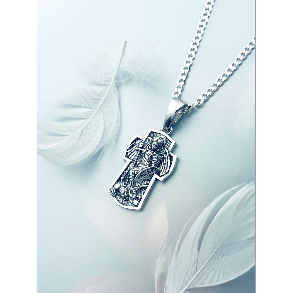 Erzengel Silber Anhänger Kreuz  Erstkommunion Taufe