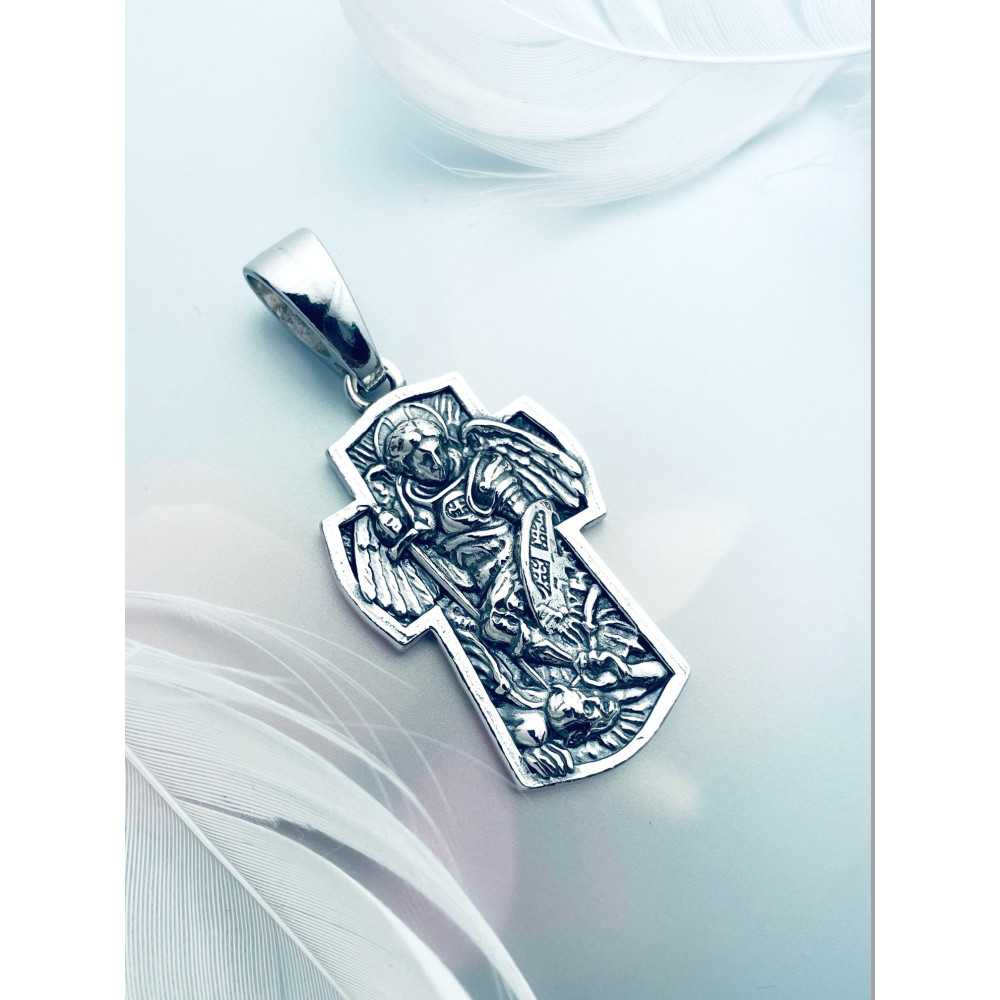 Erzengel Silber Anhänger Kreuz  Erstkommunion Taufe