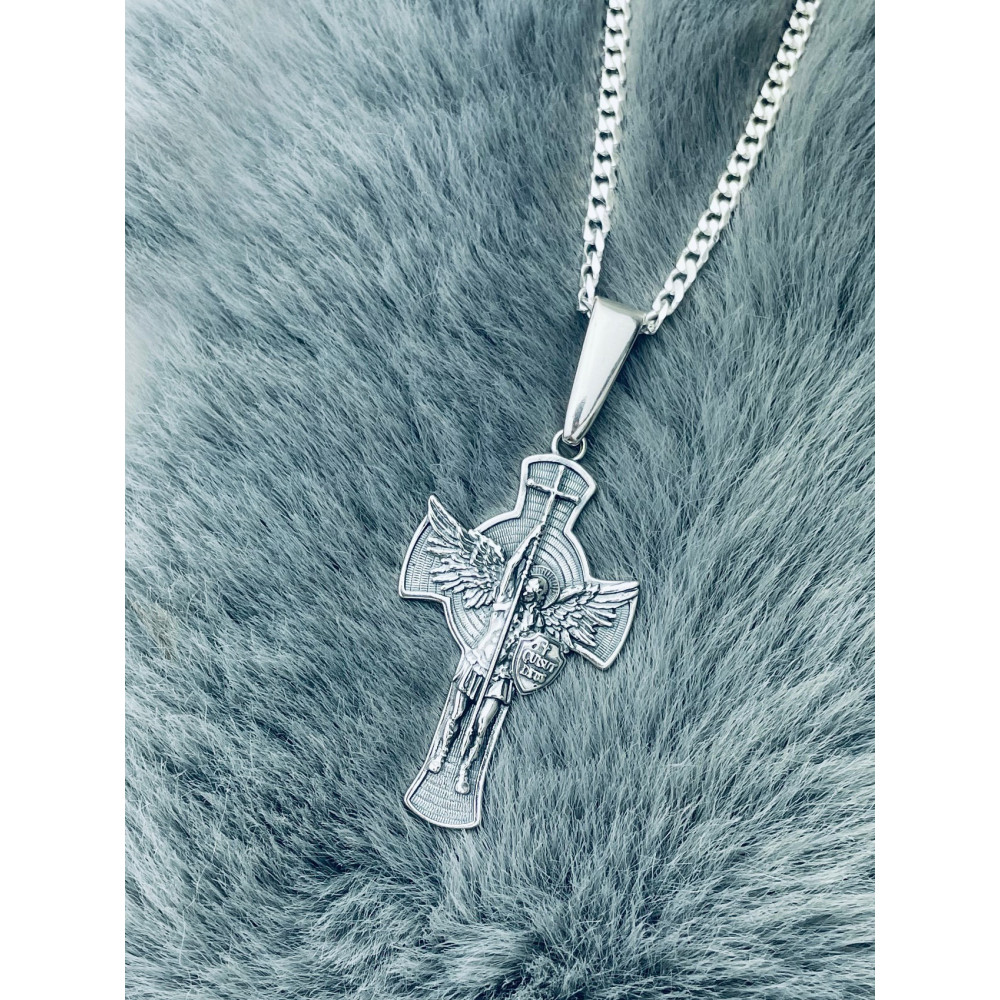 Erzengel Silber Anhänger Kreuz  Erstkommunion Taufe