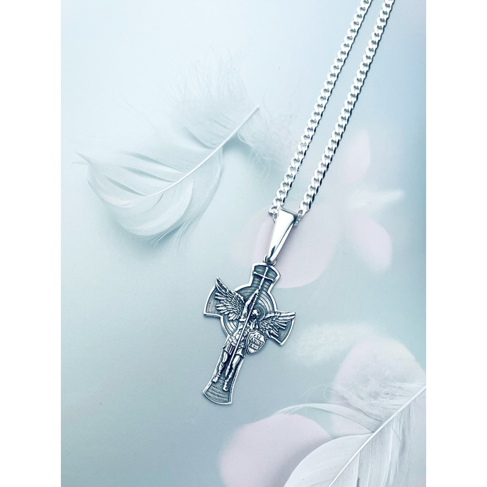 Erzengel Silber Anhänger Kreuz  Erstkommunion Taufe