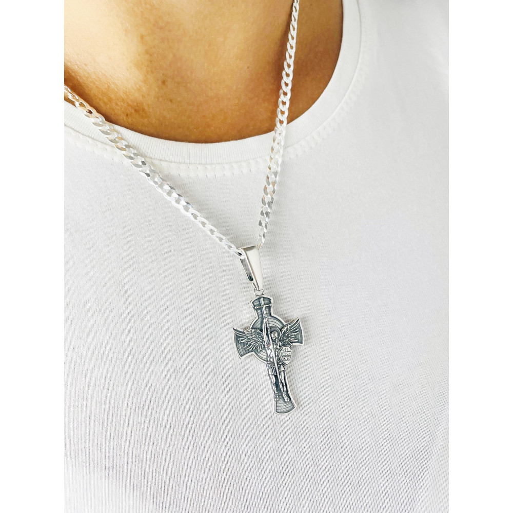 Erzengel Silber Anhänger Kreuz  Erstkommunion Taufe